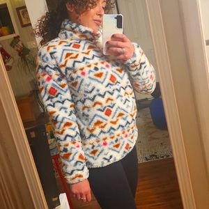 Eddie Bauer Sherpa fleece sweater super thick comfy 😍  size Small